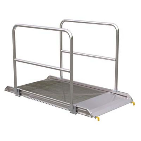 Alum Walk Ramp W/Rail Hook 72 X 38 In - Vestil AWR-38-6B-HR