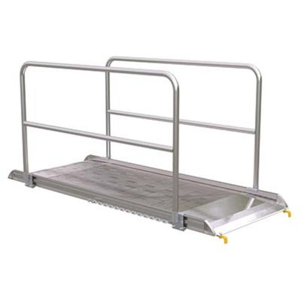 Alum Walk Ramp W/Rail Hook 96 X 38 In - Vestil AWR-38-8B-HR