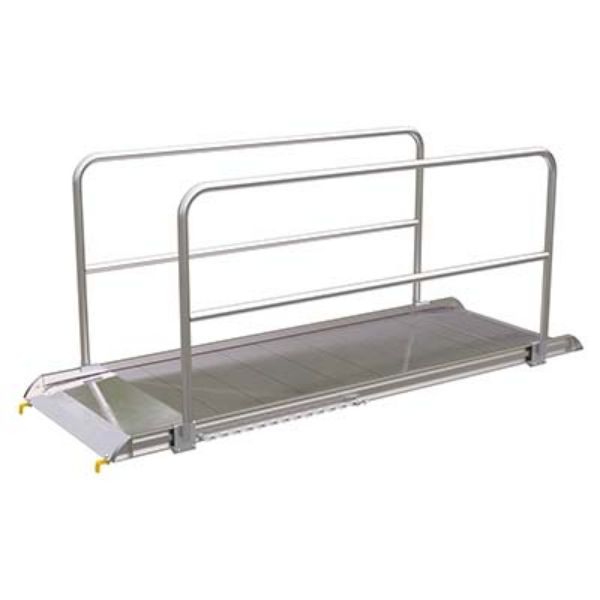Alum Walk Ramp W/Rail Hook 108 X 38 In - Vestil AWR-38-9B-HR