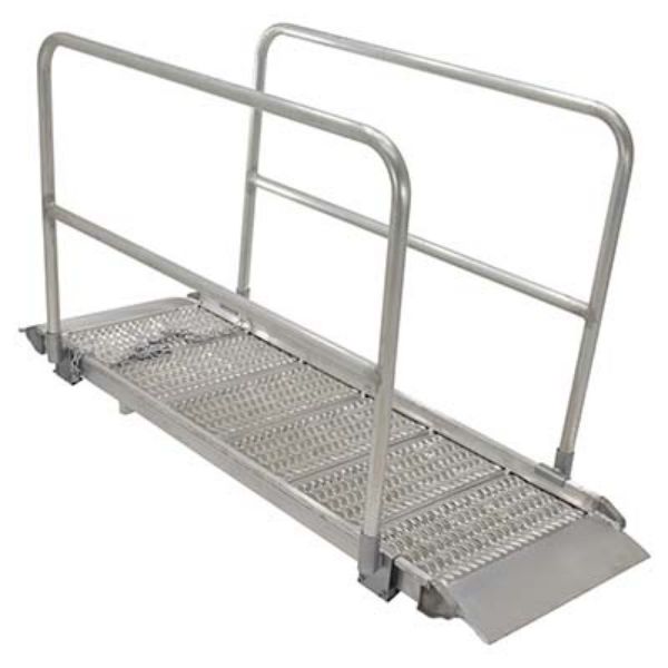 Alum Grip Walk Ramp W/Rail 39.38X96.75 - Vestil AWR-G-38-8A-HR