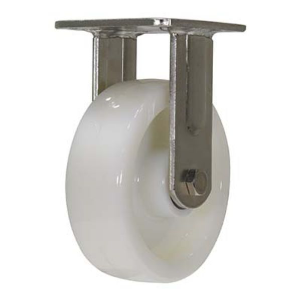 Caster, 6X2 Nylon/Stainless Steel, Rigid - Vestil CST-BSS-6X2NY-R