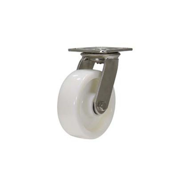 Caster, 6X2 Nylon/Stainless Steel, Swivel - Vestil CST-BSS-6X2NY-S