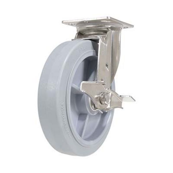 8X2 Tpr Ss Rig Swivel Caster W/Brake - Vestil CST-E-SS-8X2TPR-SWB