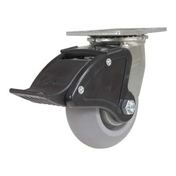 Caster, 5X2 Polyolefin Swivel W/ Total Brake - Vestil CST-F34-5X2DK-SWTB1