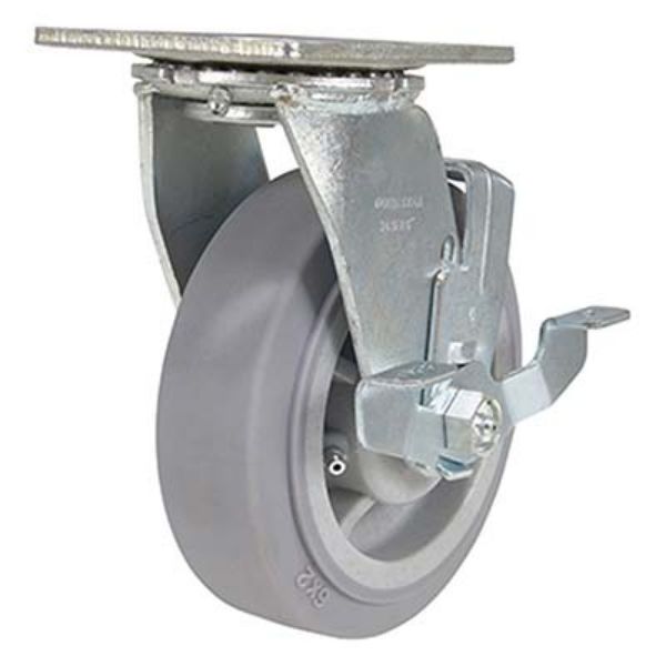 Caster, 6X2 Polyolefin Swivel W/ Brake - Vestil CST-F34-6X2DK-SWB