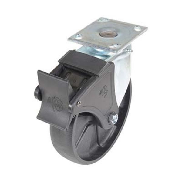 Caster, 8X2 Glass Filled Nylon Light Duty , Swivel/Lock - Vestil CST-HLD-8X2GFN-SWTB1