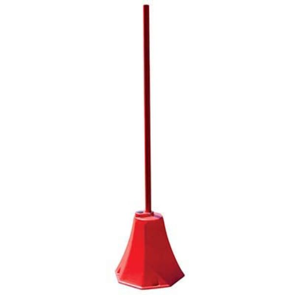 Sign Stand - Red Pyramid Sign Base w Pole - Vestil PYSB-R
