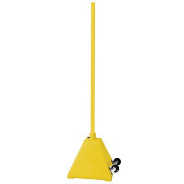 Sign Stand - Yellow Pyramid Sign Base w Wheels - Vestil PYSB-W-Y