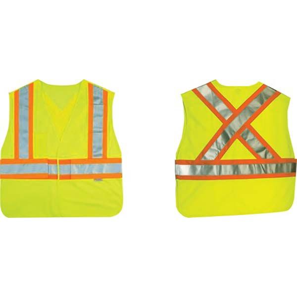 High Visibility Yellow/Green Tear-Away Safety Vest, by Ancra