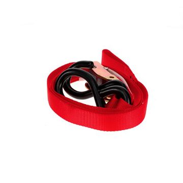 Utility tie-down cam buckle strap with vinyl "S" Hooks, measure -1" x 5.5', image 1 Cam Buckle Tie-down Motorcycle Utility Strap - 1” x 5.5’, by Ancra