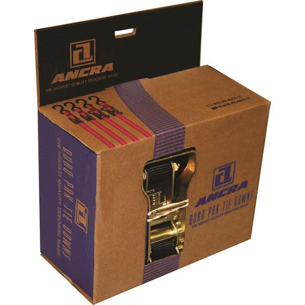 2 Ratchet & 2 Cam Buckle Quad Pak Straps 1" X 66", by Ancra