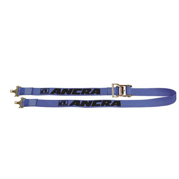 Ratchet Strap with F fitting and E fitting - 2x12 - Yellow, by Ancra
