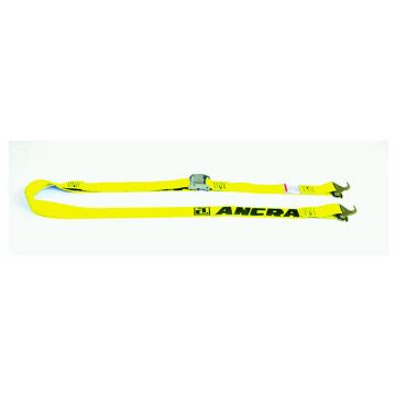 2x12 Cam Buckle Strap with F fitting and E fitting - Yellow sku 48253-22, image 1 2"X12' Cam Buckle Strap w/ F Hook & Spring E Fitting, by Ancra