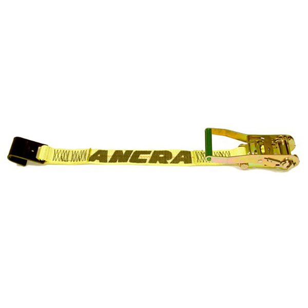 Ancra 2 X 18" Fixed End Strap w/ 40891-18 Flat Hook & Ratchet, by Ancra