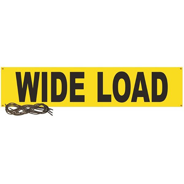 18" x 84" Wide Load & Oversized Load Reversible Banner w/ Sewn-in Ropes, by Ancra