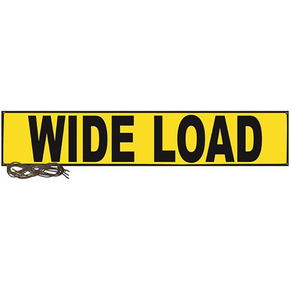 Wide Load Banner, Mesh 18" x 84" w/44" ropes, by Ancra