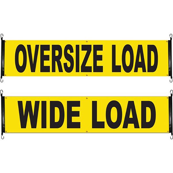 Oversize & Wide Load Banner w/sewn in bungies, 18"x84", by Ancra