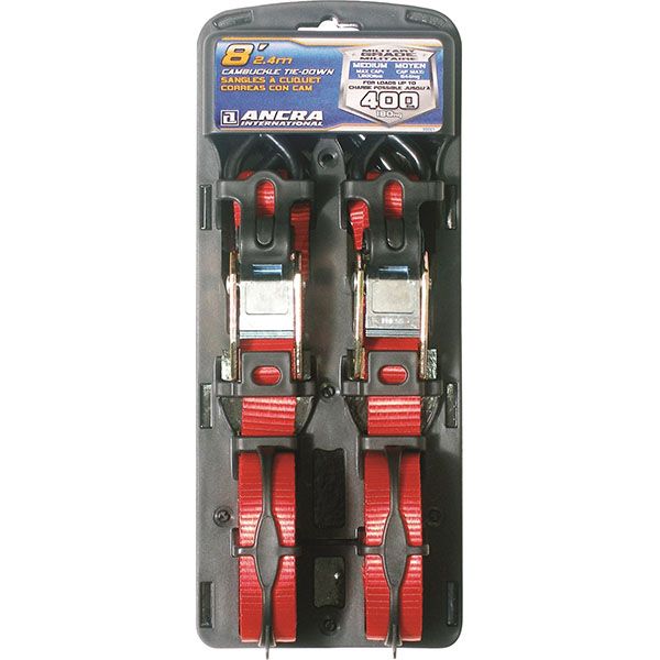 1"X 8' Cam Buckle Utility Strap w/vinyl S Hooks, by Ancra