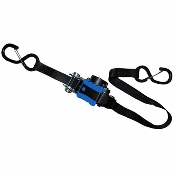 1″ x 15′ Retractable Ratchet Tie-Downs, Safety Clip, 2 Pack, by Ancra