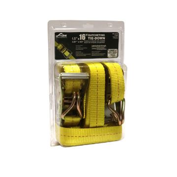 1.5” x 16’ Industrial Ratchet Tie-Down w/J-Hooks, 2 Pack - SL102, image 1 1.5” x 16’ Industrial Ratchet Tie-Down w/J-Hooks, 2 Pack, by Ancra