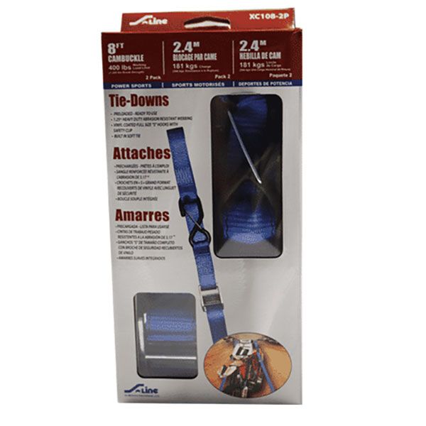 1.25″ x 8′ Cam Buckle Motorsports Tie-Downs, 2 Pack, by Ancra