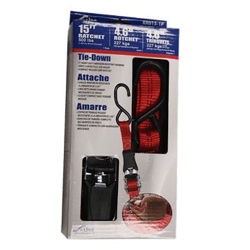 1” x 15’ Commercial Grade S-Hook Ratchet Tie-Down - XR015-1P, image 1 1” x 15’ Commercial Grade S-Hook Ratchet Tie-Down, by Ancra