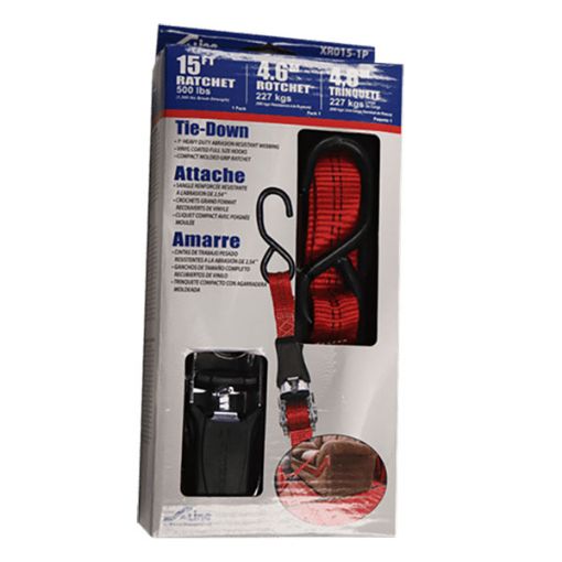 1” x 15’ Commercial Grade S-Hook Ratchet Tie-Down, by Ancra