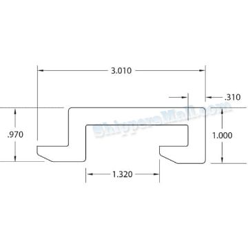 Winch Track - 10' Aluminum Double L Low Profile 49789-10-120.00, Picture 2 Winch Track - 10' Aluminum Double L Low Profile - Ancra Cargo