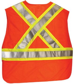 Safety Vest High-Visibility fluorescent orange reflective - 50532-13, Picture 2 Safety Vest High Visibility Fluorescent Orange Tear-Away - Ancra Cargo