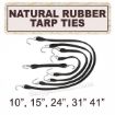 Natural Rubber Tarp Ties - (box of 50) 21" Long - Ancra Cargo