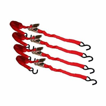 1” x 10’ S-Hook Ratchet Tie-Down, 4 Pack Clamshells - SL16, Picture 2 1” x 10’ S-Hook Ratchet Tie-Down, 4 Pack Clamshells - Ancra Cargo