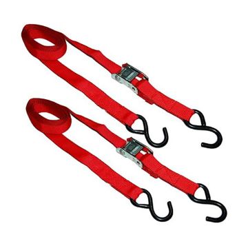 1″ x 6′ S-Hook Cam Buckle Tie-Downs, 2 Pack Clamshells - SL38, Picture 2 1″ x 6′ S-Hook Cam Buckle Tie-Downs, 2 Pack Clamshells - Ancra Cargo