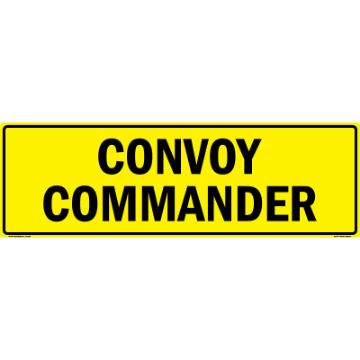 MC101AH63YLBLK50X16 - Convoy Commander US Military Convoy Sign - Alum HIP 0.063 - 50x16 "Convoy Commander US Military Convoy Sign, Aluminum HIP 0.063, 50x16 inches"