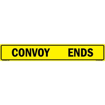 MC103AH08YLBLK50X08 - Convoy Ends US Military Convoy Sign - Alum HIP 0.080 - 50x8 "Convoy Ends US Military Convoy Sign, Aluminum HIP 0.080, 50x8 inches"