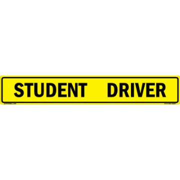 MC104AH63YLBLK50X08 - Student Driver US Military Convoy Sign - Alum HIP 0.063 - 50x8 "Student Driver US Military Convoy Sign, Aluminum HIP 0.063, 50x8 inches"