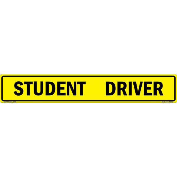 "Student Driver US Military Convoy Sign, Aluminum HIP 0.063, 50x8 inches"