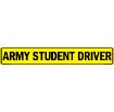 "Army Student Driver US Military Convoy Sign, Aluminum HIP 0.08, 50x8 inches"