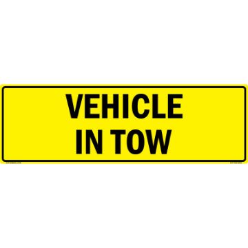 MC107AH08YLBLK50X16 - VEHICLE IN TOW US Military Convoy Sign - Alum HIP 0.080 - 50x16 "VEHICLE IN TOW US Military Convoy Sign, Aluminum HIP 0.080, 50x16 inches"