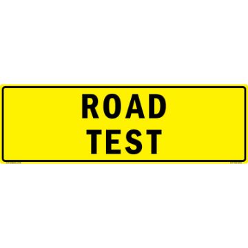 MC108AH63YLBLK50X16 - ROAD TEST US Military Convoy Sign - Alum HIP 0.063 - 50x16 "ROAD TEST US Military Convoy Sign, Aluminum HIP 0.063, 50x16 inches"
