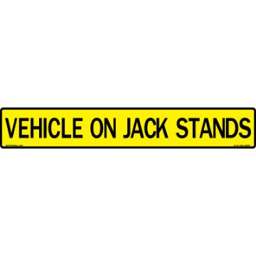MI112AH63YLBLK50X08 - VEHICLE ON JACK STANDS US Military Convoy Sign - Alum HIP 0.063 - 50x8 "VEHICLE ON JACK STANDS US Military Convoy Sign, Aluminum HIP 0.063, 50x8 inches"