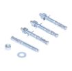 Steel Concrete Sleeve Anchor Bolts, 4 Pack, 3/8 In Diameter x 3 In Long, Silver - AS-383-4PK