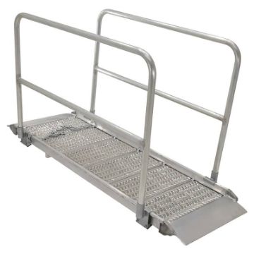Walk Ramps With Snow/Ice Grip & Hand Rails - 28" Wide Overlap StyleVestil Model number: AWR-G-28-HR-GRP Alum Grip Strut Van Ramps w/Hand Rails - 28" & 38" Wide, Overlap Style - AWR-G