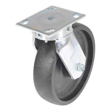 High-tech proprietary glass filled nylon (ROLLX). Kingpinless Glass Filled Nylon Casters - CST-HHD-GFN