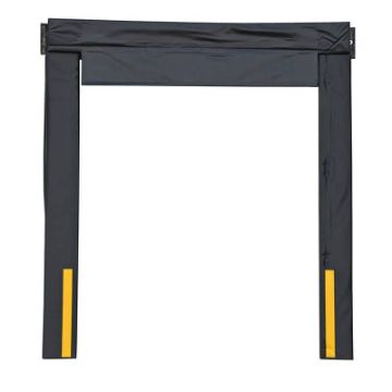Dock door seals 8X9 have a 36 ounce reinforced vinyl facing. Chemically sealed ends to protect from moisture penetrating. P/N: D-350-XX-GRP Dock Seals (for 8' wide x 9' high doors) - D-350