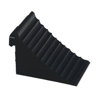 Molded Rubber Wheel Chock 10 In. x 7 In. x 7-3/4 In. Black Wheel Chock with Rubber Handle 10" - RWC-11