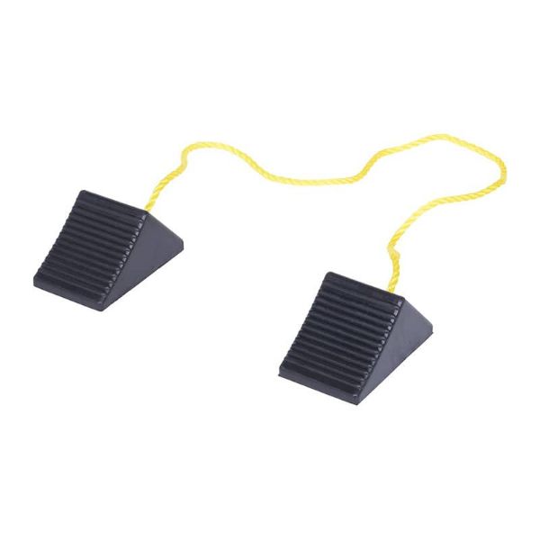 Pair of Rubber Wheel Chocks with Rope - RWC-2-PR