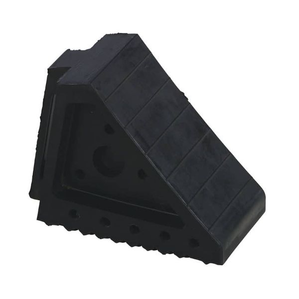 Molded Rubber Wheel chock with Molded Handle 6" H - RWC-5