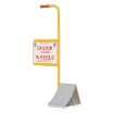 Extruded Aluminum Chock with ergonomic handle and sign. - EALUM-7-HS