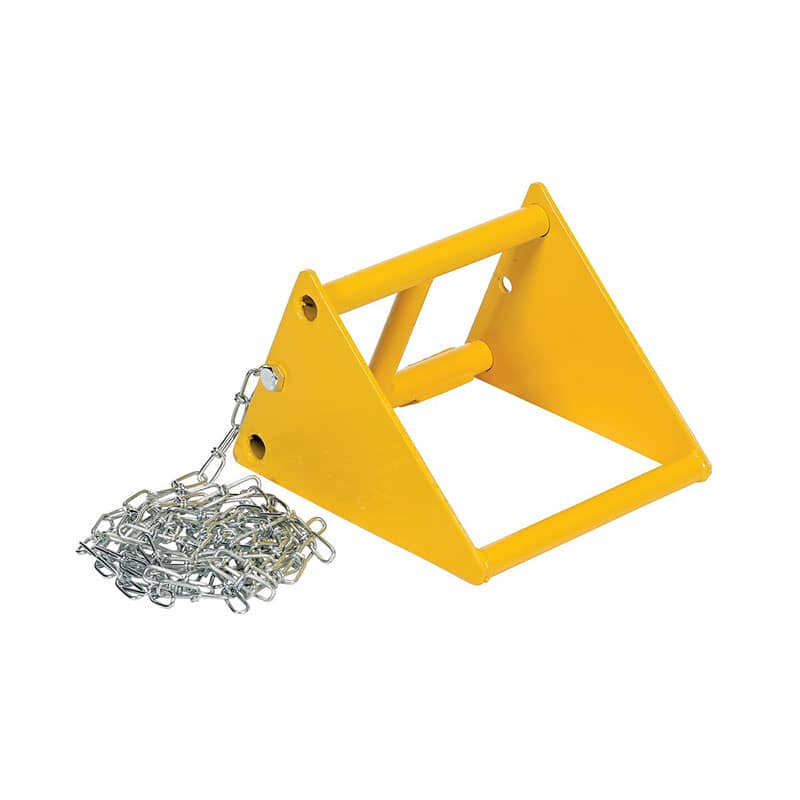 Fabricated Steel Wheel Chock With 10 Ft. Security Chain Yellow|Shippers ...