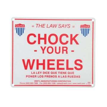 Aluminum Reflective Enamel Wheel Chock Sign 1/16 In. x 11-3/4 In. x 9-3/4 In. White Reflective Aluminum Chock Your Wheels Safety Sign - SF-1012